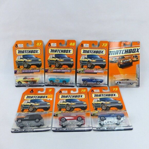 Matchbox Other - Matchbox Cadillac Sedan Deville Corvette 55 57 Chevy Bel Air Diecast Lot Carded